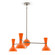 Clare Three Light Chandelier in Polished Nickel w/Pumpkin Painted (165|PM04PM)