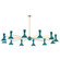 Clare 12 Light Chandelier in Modern Brass w/Peacock Painted (165|PC12PC)