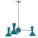 Clare Three Light Chandelier in Polished Nickel w/Peacock Painted (165|PC04PC)