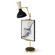 Clare One Light Table Easel in Modern Brass w/Obsidian, Bone Painted (165|OS14BN)