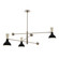 Clare Three Light Pendant in Polished Nickel w/Obsidian, Bone Painted (165|OS11BN)