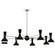 Clare Eight Light Chandelier in Polished Nickel w/Obsidian Painted (165|OS09OS)