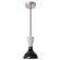 Clare One Light Pendant in Polished Nickel w/Obsidian, Bone Painted (165|OS02BN)