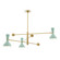 Clare Three Light Pendant in Modern Brass w/Mint Painted (165|MN10MN)