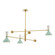 Clare Three Light Pendant in Modern Brass w/Mint, Lily Painted (165|MN10LY)