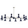 Clare 12 Light Chandelier in Polished Nickel w/Midnight Blue Painted (165|MB13MB)
