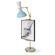Clare One Light Table Easel in Modern Brass w/Baby Blue, Lily Painted (165|BB14LY)
