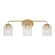 Eisele Three Light Vanity in Satin Brass (1|GLV1133SB)