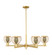 Arcadia Six Light Chandelier in Satin Gold (405|716-6CR-SG-G128-6)