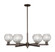 Arcadia Six Light Chandelier in Oil Rubbed Bronze (405|716-6CR-OB-G122C-6CL)