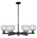 Arcadia Six Light Chandelier in Matte Black (405|716-6CR-BK-G122C-6CL)