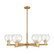 Arcadia Six Light Chandelier in Brushed Brass (405|716-6CR-BB-G122-6)