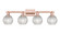 Arcadia Four Light Bath Vanity in Antique Copper (405|716-4W-AC-G122C-6CL)