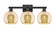 Arcadia Three Light Bath Vanity in Matte Black (405|716-3W-BK-G128-8)