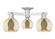 Arcadia Three Light Semi-Flush Mount in Brushed Satin Nickel (405|716-3F-SN-G128-6)