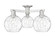 Arcadia Three Light Semi-Flush Mount in Brushed Satin Nickel (405|716-3F-SN-G1215-8)