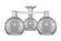 Arcadia Three Light Semi-Flush Mount in Brushed Satin Nickel (405|716-3F-SN-G1213-8SM)