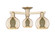 Arcadia Three Light Semi-Flush Mount in Champagne Bronze (405|716-3F-CB-G128-6)