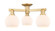 Arcadia Three Light Semi-Flush Mount in Brushed Brass (405|716-3F-BB-G121-6)