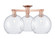 Arcadia Three Light Semi-Flush Mount in Antique Copper (405|716-3F-AC-G124-10)