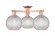 Arcadia Three Light Semi-Flush Mount in Antique Copper (405|716-3F-AC-G122C-8CL)