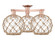 Arcadia Three Light Semi-Flush Mount in Antique Copper (405|716-3F-AC-G122-10RB)