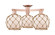 Arcadia Three Light Semi-Flush Mount in Antique Copper (405|716-3F-AC-G121-8RB)