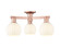 Arcadia Three Light Semi-Flush Mount in Antique Copper (405|716-3F-AC-G1217-6WV)