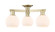 Arcadia Three Light Semi-Flush Mount in Antique Brass (405|716-3F-AB-G121-6)