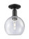 Arcadia One Light Semi-Flush Mount in Matte Black (405|716-1C-BK-G124-8)