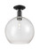 Arcadia One Light Semi-Flush Mount in Matte Black (405|716-1C-BK-G124-12)