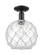 Arcadia One Light Semi-Flush Mount in Matte Black (405|716-1C-BK-G122-10RW)