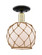 Arcadia One Light Semi-Flush Mount in Black Antique Brass (405|716-1C-BAB-G121-8RB)