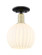 Arcadia One Light Semi-Flush Mount in Black Antique Brass (405|716-1C-BAB-G1217-8WV)