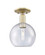 Arcadia One Light Semi-Flush Mount in Antique Brass (405|716-1C-AB-G124-8)