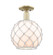 Arcadia One Light Semi-Flush Mount in Antique Brass (405|716-1C-AB-G121-10RW)