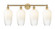 Edison Four Light Bath Vanity in Brushed Brass (405|616-4W-BB-G484-7OP)