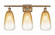 Ballston Three Light Bath Vanity in Brushed Brass (405|516-3W-BB-G480-6AM)