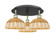 Ballston Three Light Semi-Flush Mount in Black Antique Brass (405|516-3C-BAB-NBD2-9-NAT)