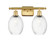 Ballston Two Light Bath Vanity in Satin Gold (405|516-2W-SG-G459-6CL)