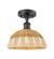 Ballston One Light Semi-Flush Mount in Matte Black (405|516-1C-BK-NBD2-9-NAT)