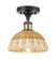 Ballston One Light Semi-Flush Mount in Black Antique Brass (405|516-1C-BAB-NBD2-75-NAT)
