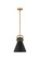 Downtown Urban One Light Mini Pendant in Brushed Brass (405|410-1SM-BB-M411-10BK)