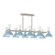 Clare Ten Light Chandelier in Polished Nickel w/Baby Blue, Lily Painted (165|BB21LY)