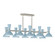 Clare Ten Light Chandelier in Polished Nickel w/Baby Blue Painted (165|BB21BB)