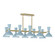 Clare Ten Light Chandelier in Modern Brass w/Baby Blue Painted (165|BB20BB)
