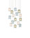 Polpo 15 Light Pendant in Blue/Green/White/Silver (142|9000-1421)