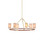 Ellerston Six Light Chandelier in Saddle Brown/Brushed Brass (142|9000-1351)