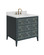 Santos Vanity with Rectangular Undermount Sink in Vintage Navy/Natural/White/Brushed Brass/Polished Nickel (142|3800-0019)