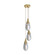 Giselle Three Light Chandelier in Smoke Luster/Antique Brass (314|DPC35)